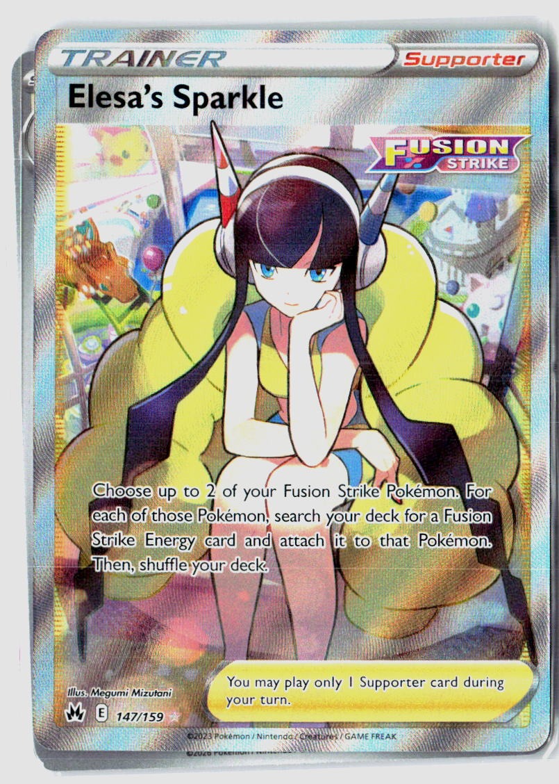 Elesa's Sparkle 147/159 Ultra Rare Crown Zenith Pokemon Holo Near Mint