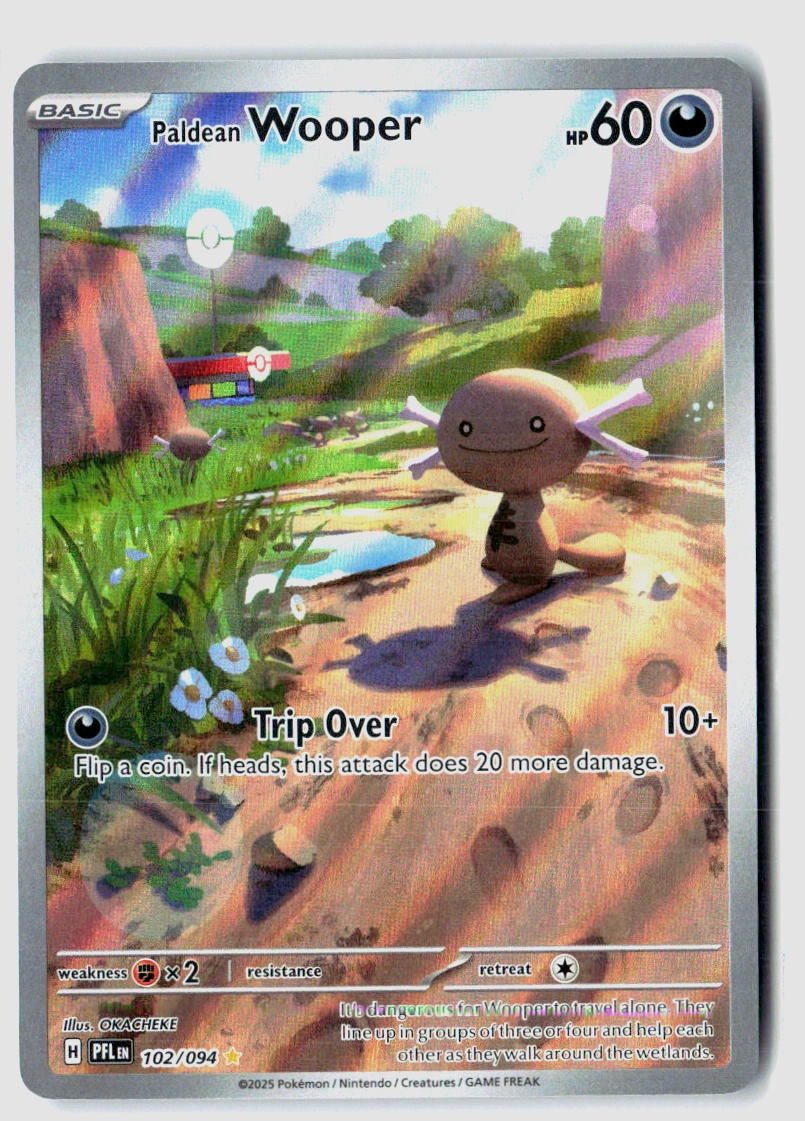 Paldean Wooper 102/094 Illustration Rare Phantasmal Flames Pokemon Holo NM